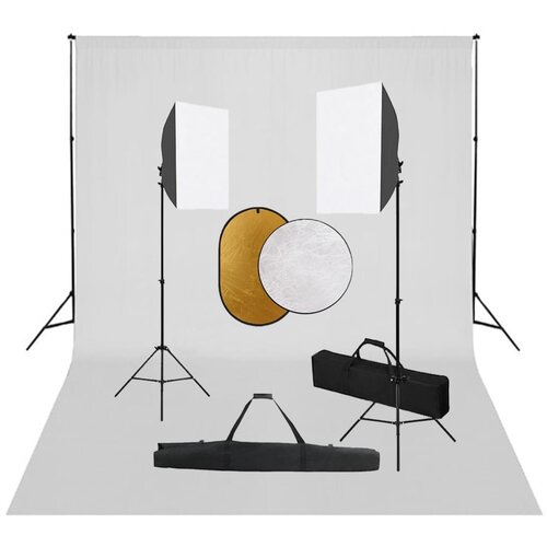 vidaXL foto studijski komplet s softboxi, ozadjem in odbojnikom Cene