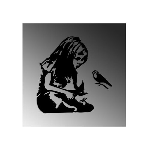 Opviq Zidna dekoracija Banksy Metal 07, 54x72 cm, 1,5 mm, Crna Cijene
