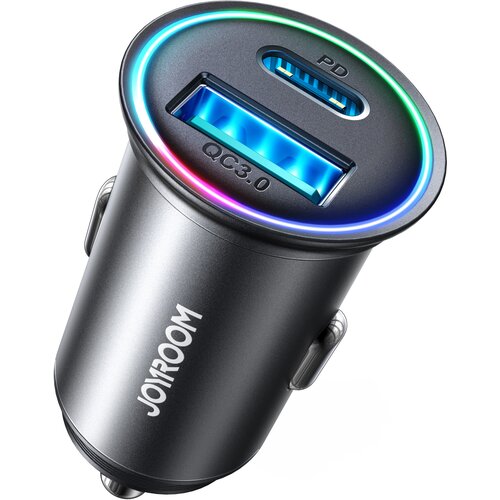 Joyroom Mini avtopolnilec 60W USB-A QC3.0 USB-C PD črn, (21580827) Cene