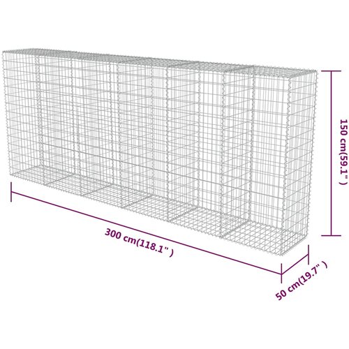  Gabionski zid s poklopcima od pocinčanog čelika 300 x 50 x 150 cm Slike