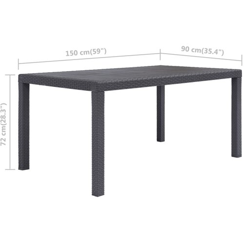  Vrtni stol smeđi 150 x 90 x 72 cm plastika s izgledom ratana Slike