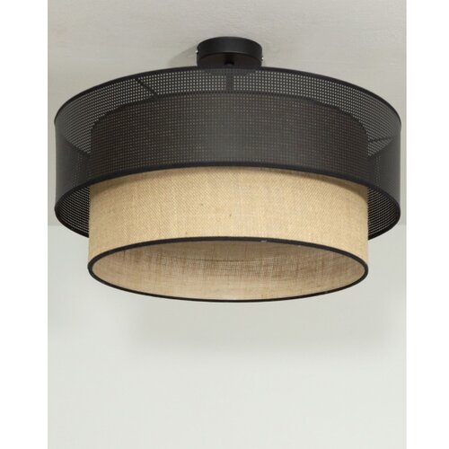  plafonski luster borho, 1xE27/60W/230V, prečnik 40 cm, crna/juta Slike