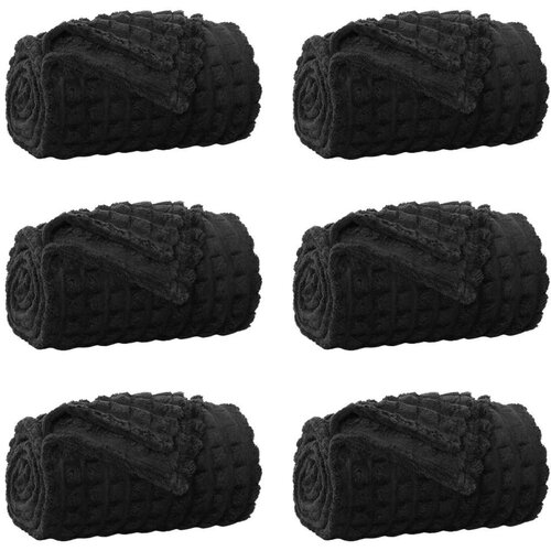  Pokrivači za bacanje 6 pcs Crna 240 x 220 cm Runo Cijene