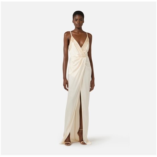 Elisabetta Franchi Dolge obleke ABR4862E2 Bela Slike