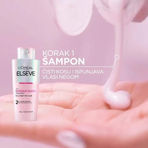 Loreal Elseve Glycolic Gloss revitalizacijski šampon za razjasnitev medlih las 200 ml