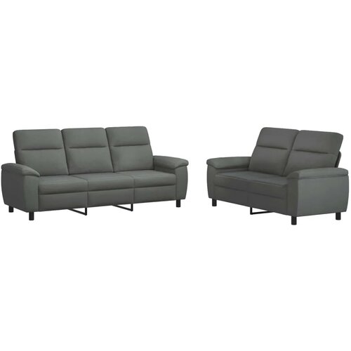  Set sofe 2 pcs Tamnosiva Tkanina - Tamnosiva 2-sjedalna (140 cm) + 3-sjedalna Slike