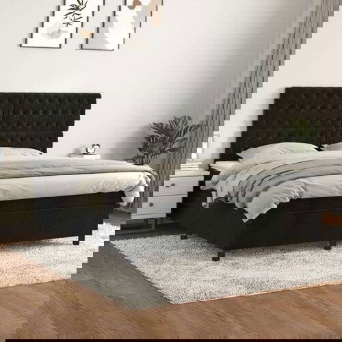 vidaXL Krevet s oprugama i madracem crni 180x200 cm baršunasti Cijene