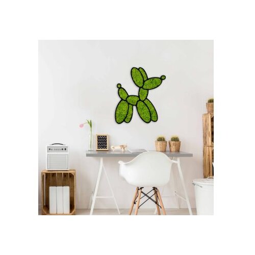 Wallxpert Zidna dekoracija Mahovina - Balon Pas, 43 x 44 cm, Zelena Slike