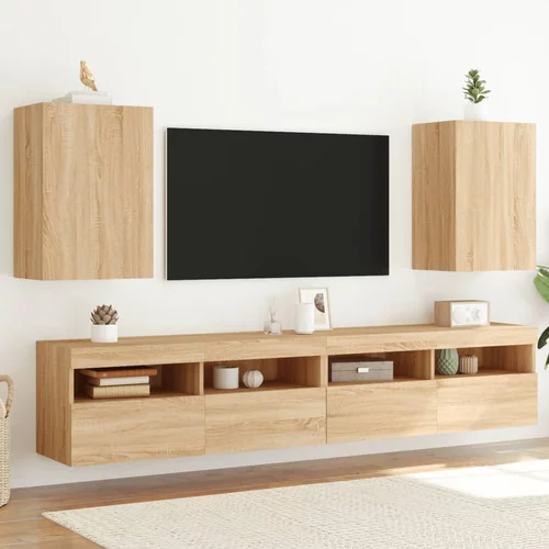 vidaXL Stenske TV omarice 2 kosa sonoma hrast 40,5x30x60 cm inž. les