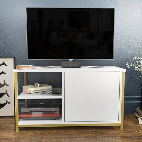 Hanah home TV Komoda Muskegon Zlatno-Bela Cene