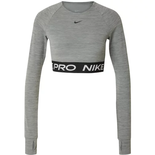Nike Tehnička sportska majica 'Pro' siva melange / crna / bijela