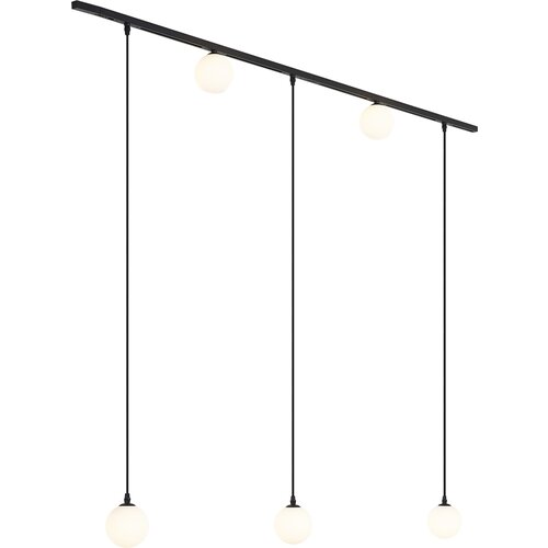 QAZQA Sodobni sistem tirnic črne barve z 2 reflektorjema in 3 visečimi svetilkami 1-fazni - Slimline Eira Cene