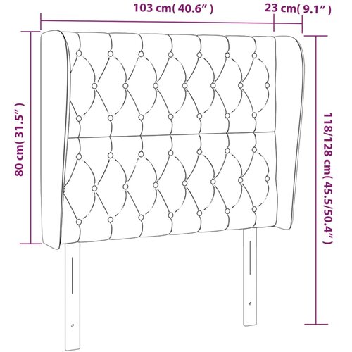  Uzglavlje s u&amp;scaron;ima tamnosivo 103x23x118/128 cm bar&amp;scaron;unasto Slike