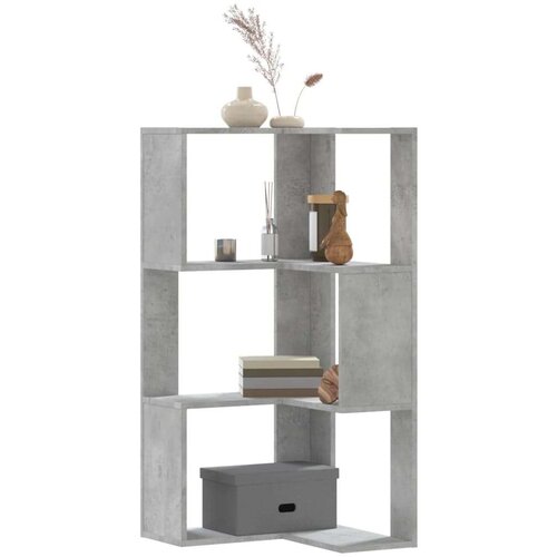  Kutni regal za knjige 3 razine boja betona 50x50x102 cm drveni Cijene