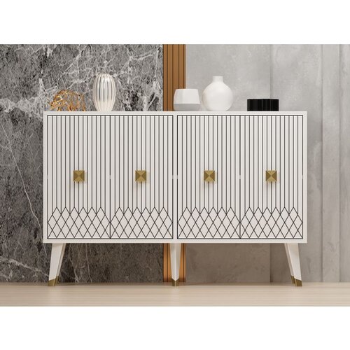 Hanah home komoda Carbın - white, gold whitegold console Slike