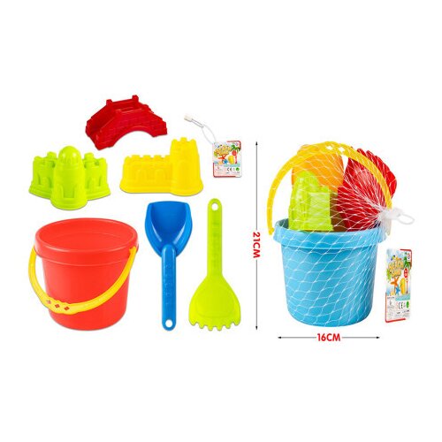  Igračka za plažu pesak x575 set 61 kantica lopatica grabuljice 3modle u vi&amp;scaron;e boja ( 70340 ) Slike