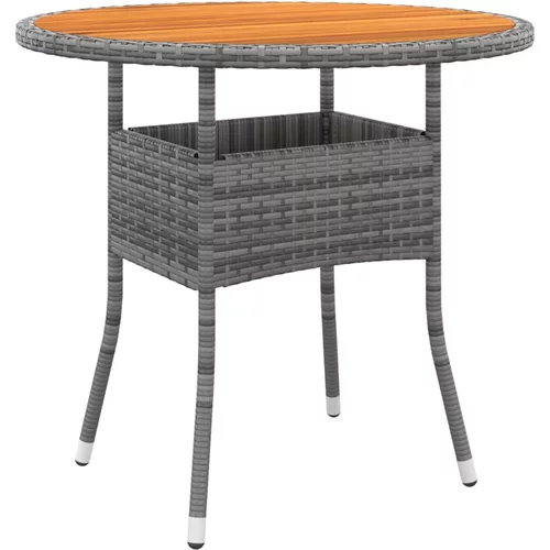  Vrtni stol Ø 80 x 75 cm od bagremovog drva i poliratana sivi