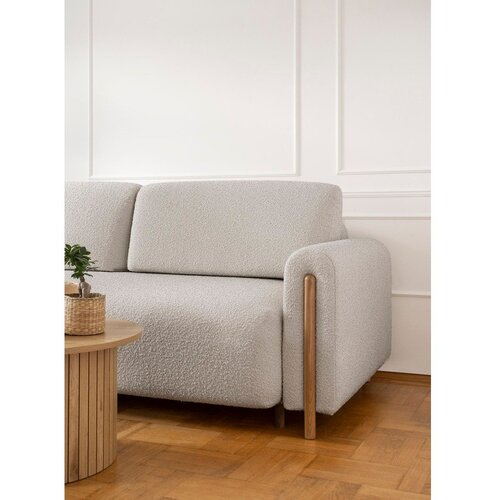 ELTAP Sivo-bež sklopiva/s prostorom za odlaganje sofa od boucl&amp;eacute; tkanine 244 cm Arcadova &amp;ndash; Slike