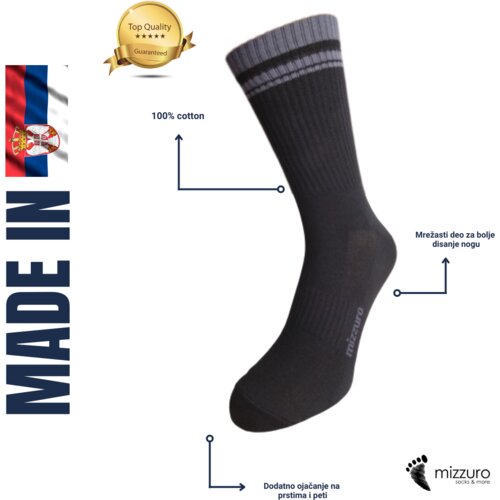 Mizzuro Sportska čarapa crna linije Slike