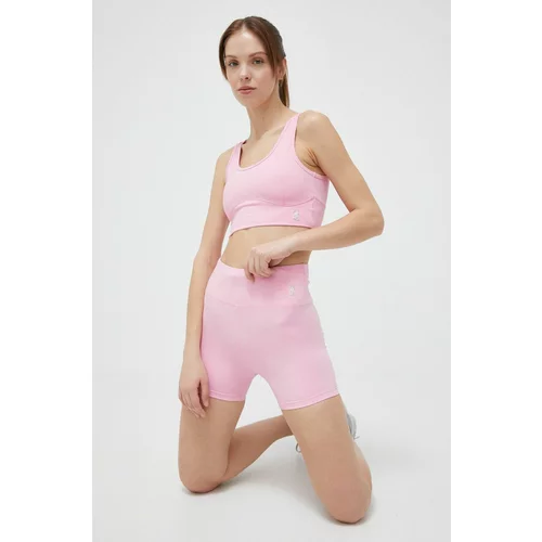 Juicy Couture Kratke hlače za trening Liza boja: ružičasta, glatki materijal, visoki struk