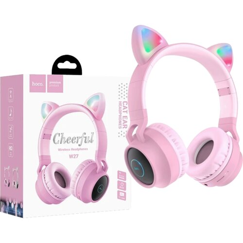 hoco. Brezžične slu&scaron;alke Bluetooth - W27 Cat Ear Pink Cene