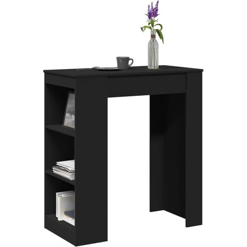 vidaXL Barska miza s policami črna 95x47x103,5 cm inženirski les Cene