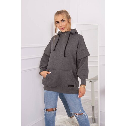 Kesi Insulated turtleneck sweatshirt made of graphite Cene