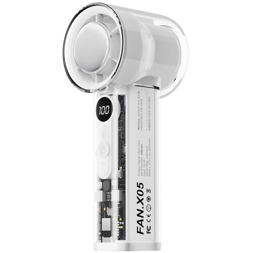 INF Prenosni ledeno hlajen ročni ventilator z 3000mAh in AI nadzorom White, (5000310115) Cene