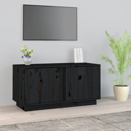 The Living Store TV omarica črna 80x35x40,5 cm trdna borovina - TV Omarica, (21375353) Slike