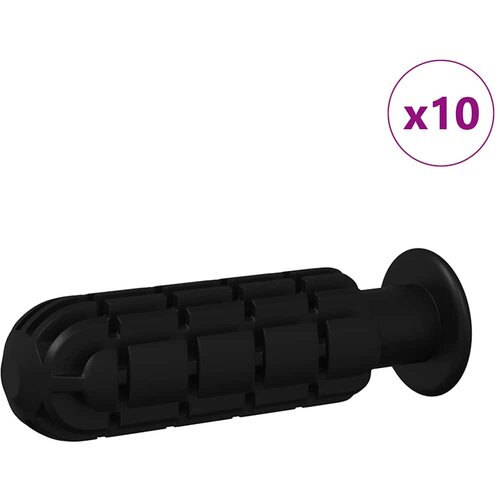  Ručke za stol za nogomet 10 pcs Crna 2,8 x 2,8 x 9,3 cm PP Slike