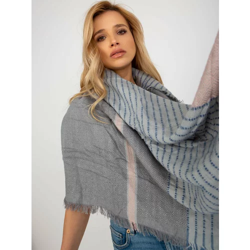 Fashion Hunters Grey and light pink patterned scarf