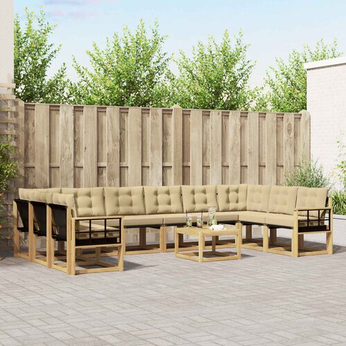  Set vanjskih sofa 11 kom. Bijela i bež Cijene