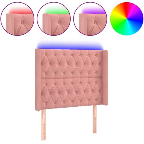  LED uzglavlje ružičasto 103x16x118/128 cm bar&amp;scaron;unasto Slike