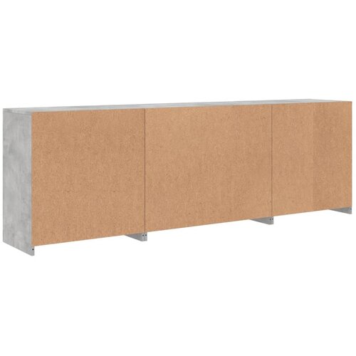  Komoda s LED svjetlima siva boja betona 202x37x67 cm Slike