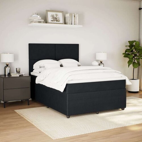VidaXL Krevet s oprugama i madracem crni 160x200 cm bar&amp;scaron;unasti Slike