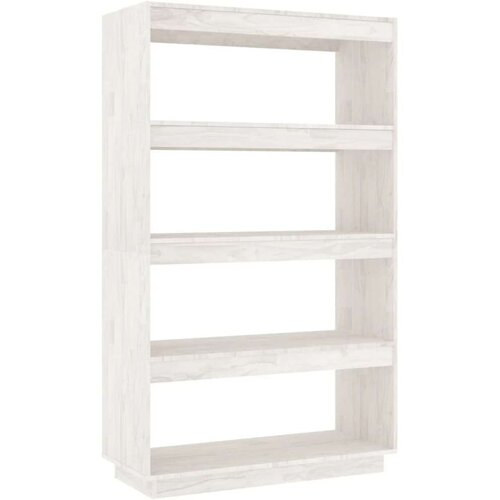 VidaXL knjižna omara za razdelitev prostora bela 80x35x135 cm borovina Slike