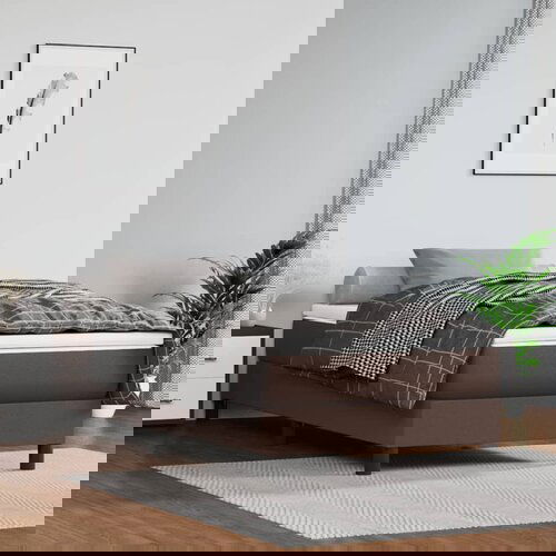 VidaXL Madrac s džepičastim oprugama smeđi 90x200x20cm od umjetne kože Slike