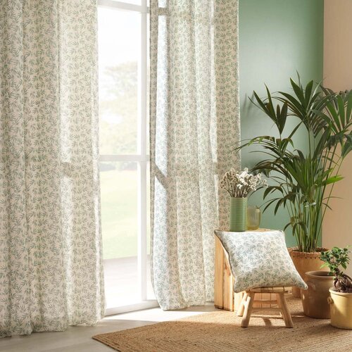 Douceur d int&amp;eacute;rieur Belo-zelena zavesa 140x240 cm Maddy &amp;ndash; Slike