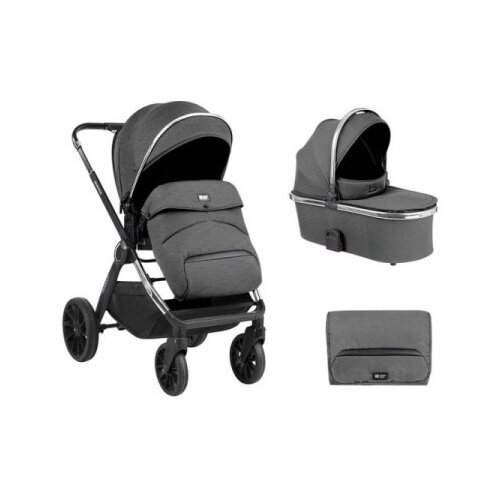 Kikka Boo Kolica Tiffany 3in1 premium set sa autosedi&amp;scaron;tem I-Xtend I-size i tvrdom korpom Dark Grey ( KKB20151 XTSET ) Slike