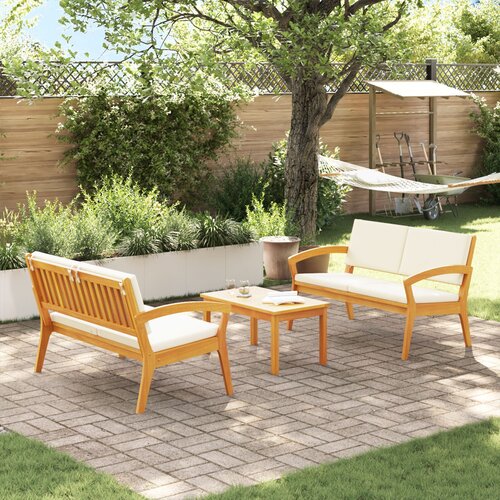 VidaXL 3-delni bistro set z blazinami - Trden akacijev les Slike