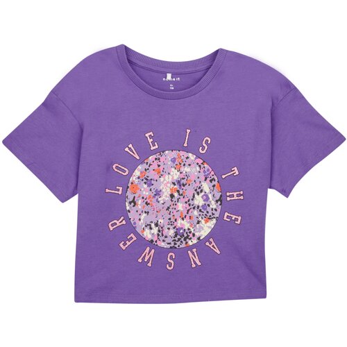 name it NKFBOLETTE SS LOOSE SHORT TOP Ljubičasta Cijene