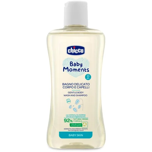 Chicco Baby Moments nežen otroški šampon za lase in telo 200 ml