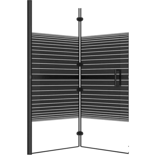 VidaXL Sklopiva pregrada za tu&amp;scaron; ESG 120 x 140 cm crna Slike