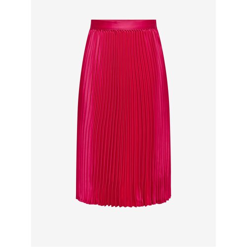 JDY Women&amp;#039;s Dark Pink Satin Pleated Midi Skirt Sarah - Women Slike