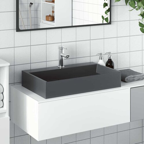  Umivaonik od lijevanih minerala/mramora 60x38x11 cm antracit Cijene