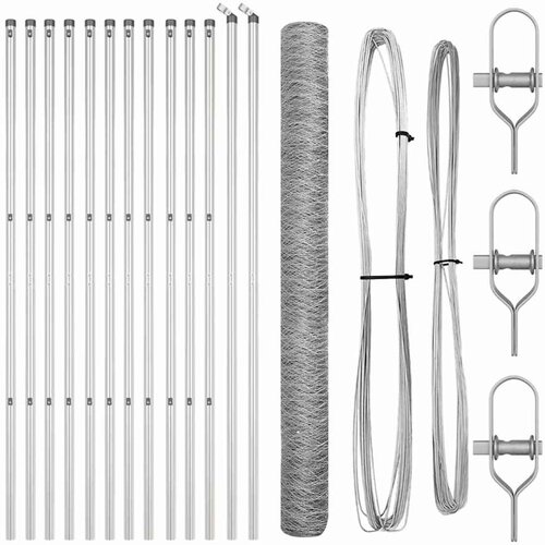 vidaXL Ogrodje s stebri srebrna 1.5 x 25 m Jeklo s PVC premazom, (5000096294) Cene