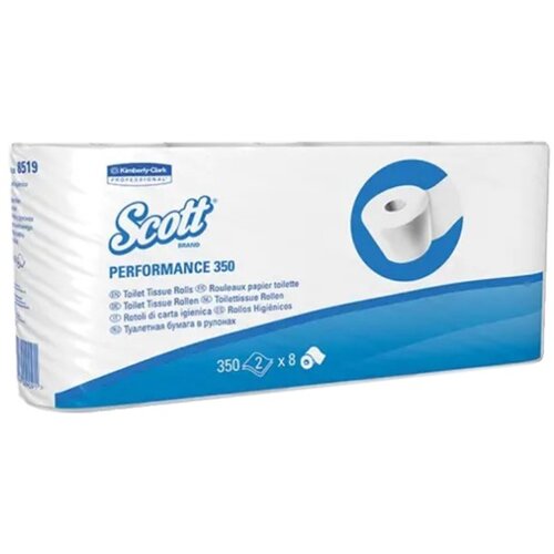 Kimberly Clark SCOTT Toalet papir, Dvoslojni, Beli, 8 komada Cene