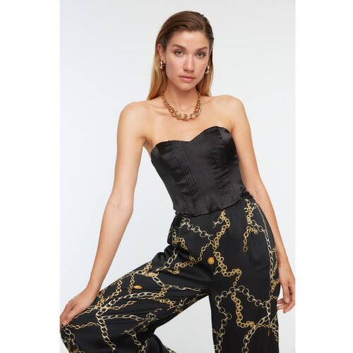 Trendyol Black Crop Lined Woven Bustier Cijene
