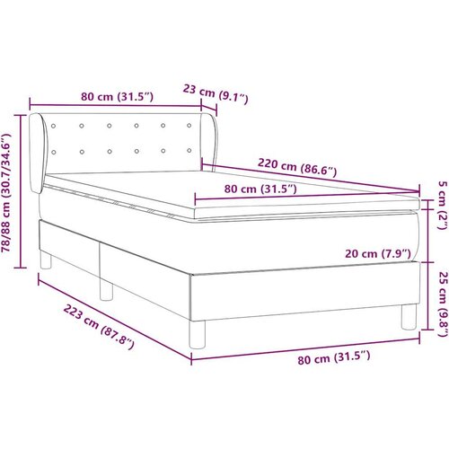 Box spring krevet s madracem ružičasti 80 x 220 cm bar&amp;scaron;unasti Slike