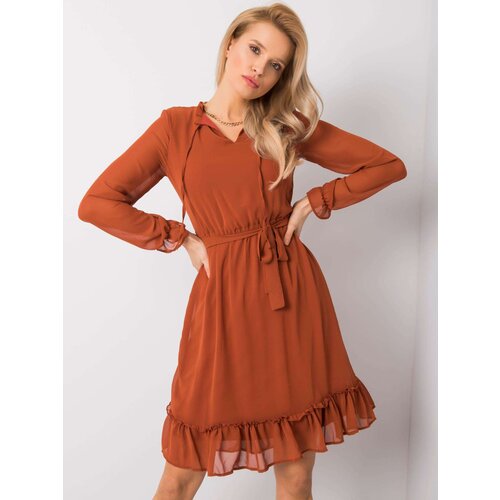 RUE PARIS Dress-264-SK-1369.14P-light brown Slike